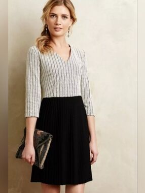 Ganni Anthropologie Crossknit Jacquard Jersey Dress. Size XS